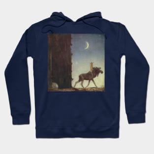 Leap the Elk and Little Princess Cottongrass - John Bauer Hoodie